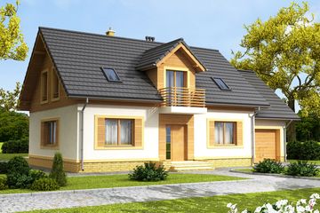  Projekt domu Kardamon 3 G1 (WOF1044) - projekt domu parterowego z poddaszem - Zdjęcie 1