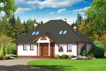  Projekt domu Beskid (KRP1178) - projekt domu parterowego z poddaszem - Zdjęcie 1