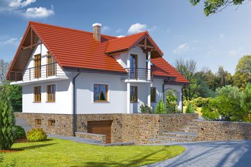  Projekt domu Osina 7p (KRP1181) - projekt domu parterowego z poddaszem - Zdjęcie 1