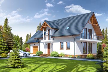  Projekt domu Makowo wycofany (KRP1182) - projekt domu parterowego z poddaszem - Zdjęcie 1