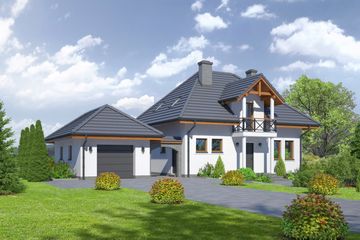  Projekt domu Polanka (KRP1183) - projekt domu parterowego z poddaszem - Zdjęcie 1