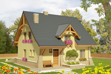  Projekt domu Konwalia (WRC1771) - projekt domu parterowego z poddaszem - Zdjęcie 1