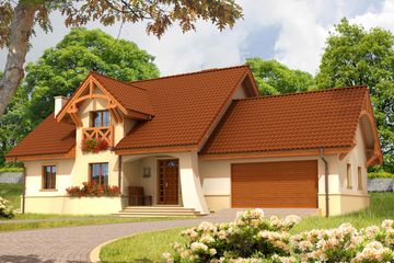  Projekt domu Krzysiek G2 (WRC1772) - projekt domu parterowego z poddaszem - Zdjęcie 1