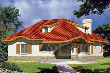  Projekt domu Janusz wersja B z pojedynczym garażem na działkę od południa (WRD1367) - projekt domu parterowego z poddaszem - Zdjęcie 1