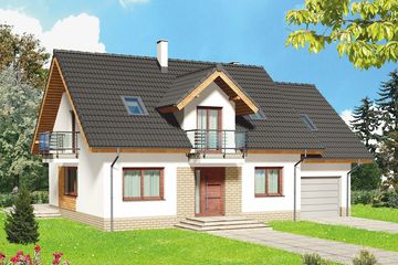  Projekt domu Albus (WOE1046) - projekt domu parterowego z poddaszem - Zdjęcie 1