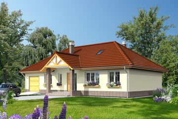  Projekt domu Praga III LMB24b (WRB1496) - projekt domu parterowego - Zdjęcie 1