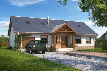  Projekt domu Praga IV LMB24c (WRB1497) - projekt domu parterowego - Zdjęcie 1