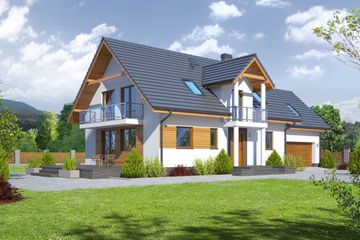  Projekt domu Jaworze średnie 7 (KRP1562) - projekt domu parterowego z poddaszem - Zdjęcie 1