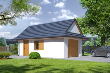  Projekt garażu g 1 (08) (KRP1564) - projekt garażu parterowego - Zdjęcie 1