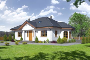  Projekt domu Zadębie średnie 3a (KRP1566) - projekt domu parterowego - Zdjęcie 1