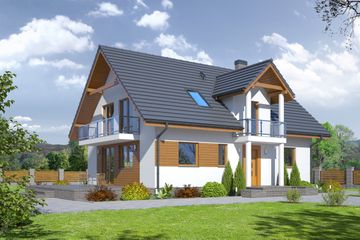  Projekt domu Jaworze średnie 3 (KRP1568) - projekt domu parterowego z poddaszem - Zdjęcie 1