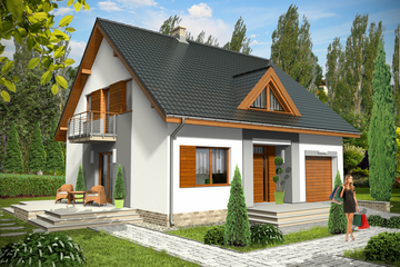  Projekt domu Amanda trend z garażem 1-st. [A] (WRF1541) - projekt domu parterowego z poddaszem - Zdjęcie 1