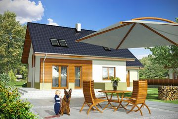  Projekt domu Mola II z garażem 1-st. [A] (WRF1543) - projekt domu parterowego z poddaszem - Zdjęcie 1