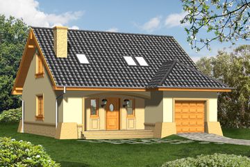  Projekt domu Omega (WRN1040) - projekt domu parterowego z poddaszem - Zdjęcie 1