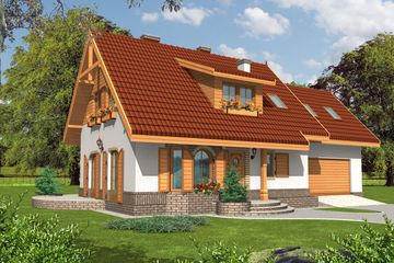  Projekt domu Iskierka G2 (WRC1764) - projekt domu parterowego z poddaszem - Zdjęcie 1