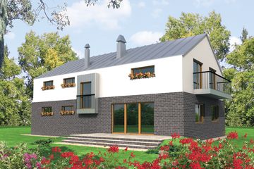  Projekt domu Klotka G1 (WRC1770) - projekt domu parterowego z poddaszem - Zdjęcie 1