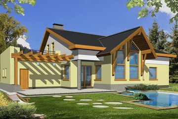  Projekt domu Irys 2 C pojedynczy garaż (WRD1360) - projekt domu parterowego z poddaszem - Zdjęcie 1