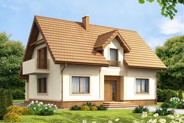  Projekt domu Tiramisu (WOF1050) - projekt domu parterowego z poddaszem - Zdjęcie 1