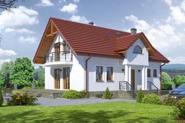  Projekt domu Bukowo 9 (KRP1191) - projekt domu parterowego z poddaszem - Zdjęcie 1