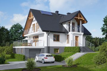  Projekt domu Brzozów (KRP1197) - projekt domu parterowego z poddaszem - Zdjęcie 1