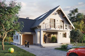  Projekt domu Tosia Mobil (1099) (KRD2037) - projekt domu parterowego z poddaszem - Zdjęcie 1