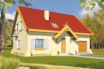  Projekt domu Tymianek paliwo stałe wersja A (WRD1578) - projekt domu parterowego z poddaszem - Zdjęcie 1