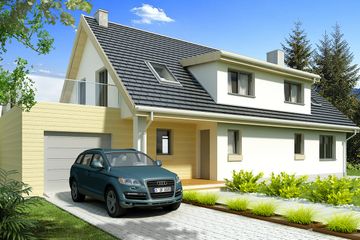  Projekt domu Krzyś C 2-garaże (WRD1376) - projekt domu parterowego z poddaszem - Zdjęcie 1