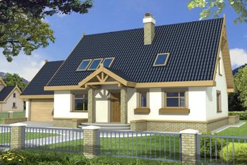  Projekt domu Lilia C 2-garaże (WRD1378) - projekt domu parterowego z poddaszem - Zdjęcie 1