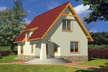  Projekt domu Luba B garaż (WRD1381) - projekt domu parterowego z poddaszem - Zdjęcie 1
