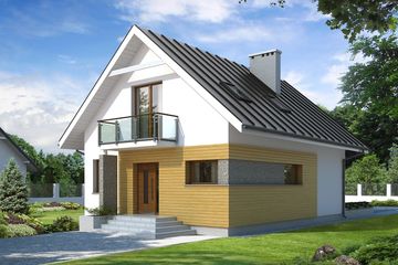  Projekt domu Lilia 3 (BSA1707) - projekt domu parterowego z poddaszem - Zdjęcie 1