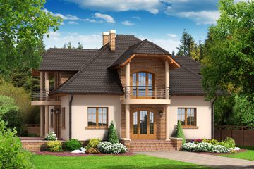  Projekt domu Borków 4 (KRP1199) - projekt domu parterowego z poddaszem - Zdjęcie 1