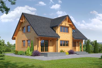  Projekt domu Bolesławice dw (KRP1200) - projekt domu parterowego z poddaszem - Zdjęcie 1