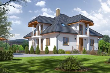  Projekt domu Borków 5 (KRP1206) - projekt domu parterowego z poddaszem - Zdjęcie 1