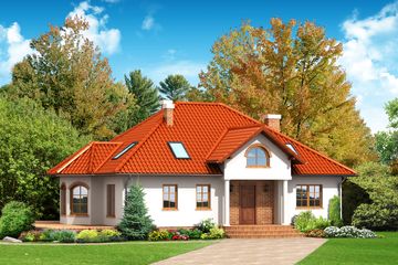  Projekt domu Zarzecze (KRP1207) - projekt domu parterowego z poddaszem - Zdjęcie 1