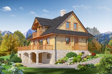 Projekt domu Jaworzynka dw (KRP1208) - projekt domu parterowego z poddaszem - Zdjęcie 1