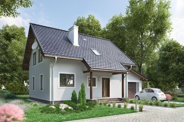  Projekt domu Pod Lipą Mak (1084) (KRD2048) - projekt domu parterowego z poddaszem - Zdjęcie 1
