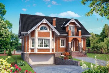  Projekt domu Filon - murowana – beton komórkowy (KRD2058) - projekt domu parterowego z poddaszem - Zdjęcie 1