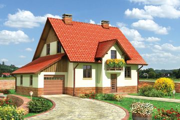  Projekt domu Gil - murowana – ceramika (KRD2060) - projekt domu parterowego z poddaszem - Zdjęcie 1