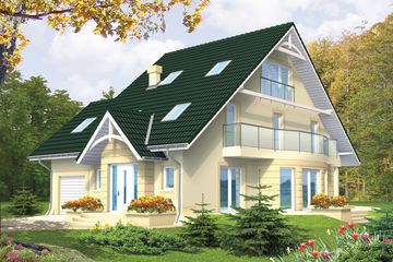  Projekt domu Nel G1 (WRC1793) - projekt domu parterowego z poddaszem - Zdjęcie 1