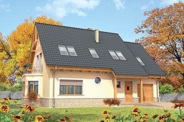  Projekt domu Olcia G1 (WRC1794) - projekt domu parterowego z poddaszem - Zdjęcie 1