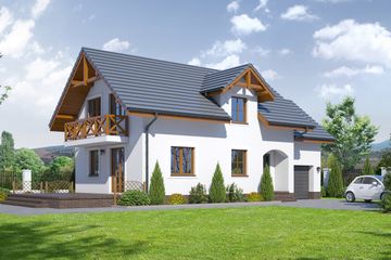  Projekt domu Osiek wąski 22 L (KRP1212) - projekt domu parterowego z poddaszem - Zdjęcie 1