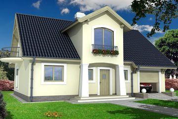  Projekt domu Jaśmin wersja A paliwo stałe (WRD1593) - projekt domu parterowego z poddaszem - Zdjęcie 1