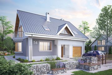  Projekt domu Saba Mała (938) (KRD1739) - projekt domu parterowego z poddaszem - Zdjęcie 1