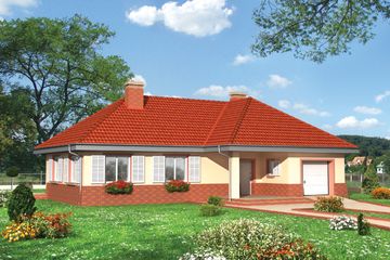  Projekt domu Tymoteusz Mały - murowana - beton komórkowy (KRD1740) - projekt domu parterowego - Zdjęcie 1