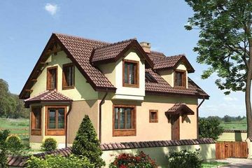  Projekt domu Teofil - murowana – ceramika (KRD1233) - projekt domu parterowego z poddaszem - Zdjęcie 1