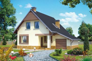  Projekt domu Balbina - murowana – ceramika (KRD1378) - projekt domu parterowego z poddaszem - Zdjęcie 1