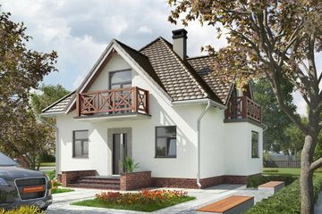  Projekt domu Birkut - murowana – ceramika (KRD1382) - projekt domu parterowego z poddaszem - Zdjęcie 1