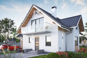  Projekt domu Koliba - murowana – ceramika (KRD1767) - projekt domu parterowego z poddaszem - Zdjęcie 1