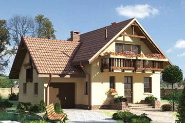  Projekt domu Koliba - szkielet drewniany lekki (KRD1768) - projekt domu parterowego z poddaszem - Zdjęcie 1