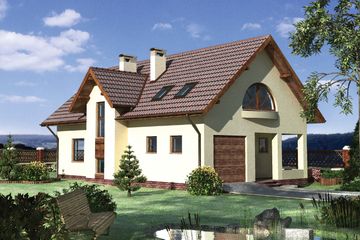  Projekt domu Manuela - murowana – keramzyt (KRD1769) - projekt domu parterowego z poddaszem - Zdjęcie 1